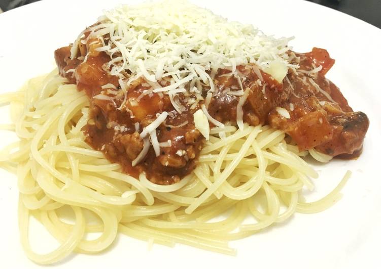 resep lengkap untuk Spaghetti bolognese mama