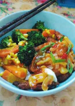 Rice Bowl Jamur Crispy Saus Asam Manis