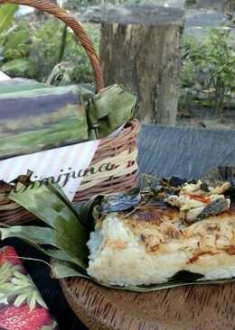 Nasi bakar ayam suwir kemangi