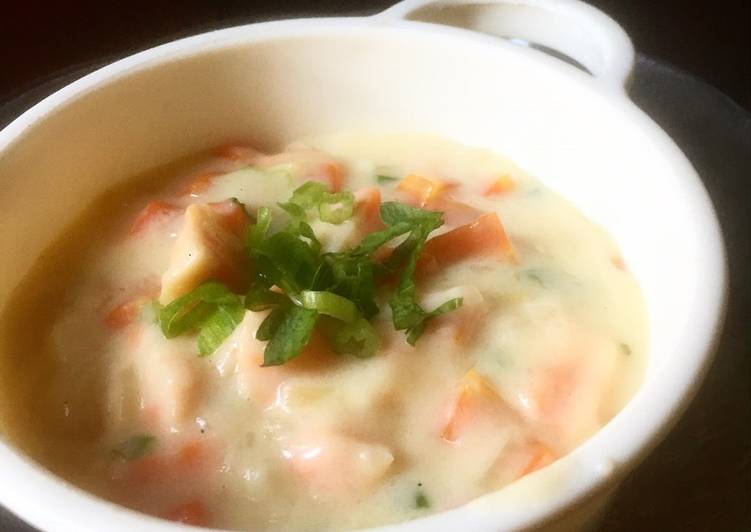 Resep Cream Soup Macaroni Salmon Wortel