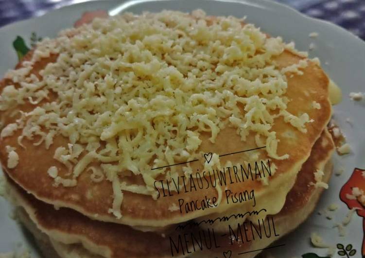 bahan dan cara membuat Pancake Pisang Menul-Menul