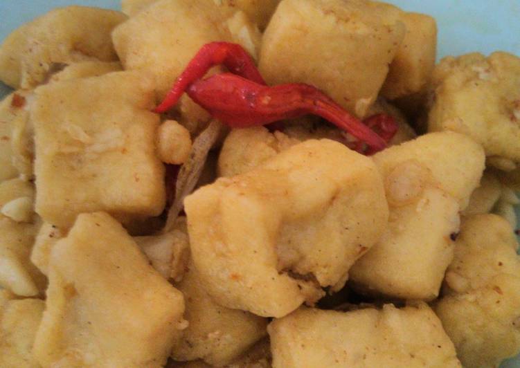 bahan dan cara membuat Tahu crispy bawang cabe ala dapur vy