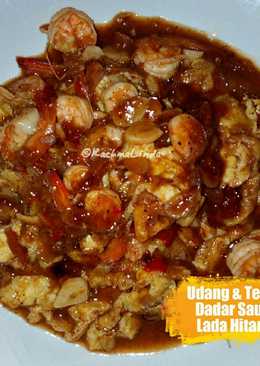 Udang & Telur Dadar Saus Lada Hitam