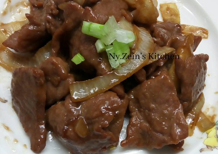 cara membuat Daging sapi Kecap Inggris (Stir Fry Beef In Worcestershire sauce