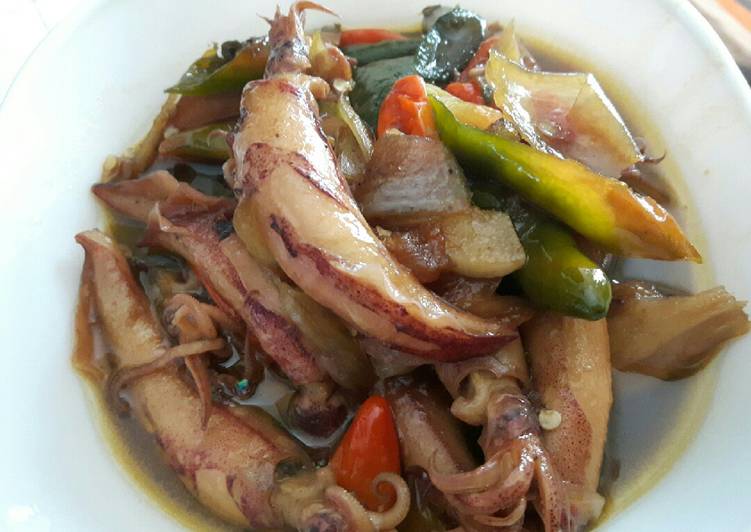 resep Oseng cumi asin pedas