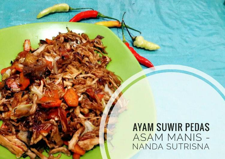 resep masakan Ayam suwir asem manis pedas