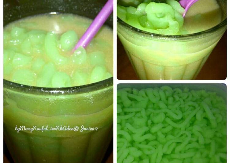 bahan dan cara membuat Es Cendol pandan homemade (6 Ramadhan 1438 H)