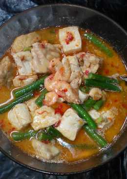 Udang tahu tempe kacang panjang kuah santan