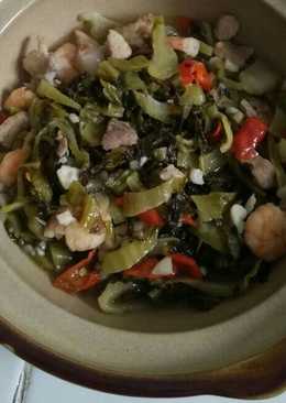 Tumis sayur asin udang babi iris non halal
