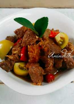 Sate goreng daging sapi (oseng sate)