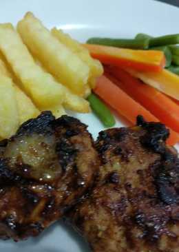 Steak burger sapi enak & simple