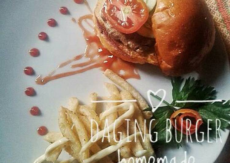 Resep Beef burger homemade Karya Heny Widihartati