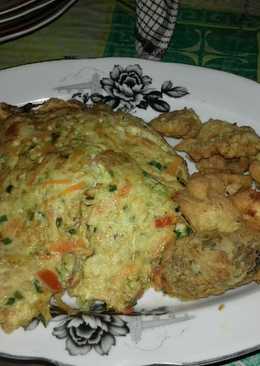 Telur goreng isi sayur&ayam goreng tepung #bikinramadhanberkesan