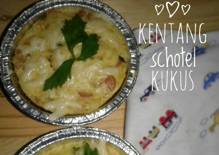 cara membuat Kentang schotel kukus