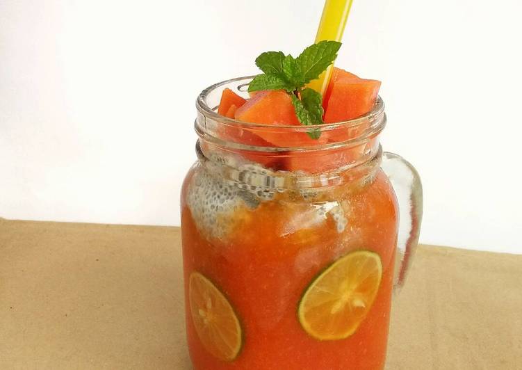 cara membuat Papaya Smoothie with chia pudding (PR_Smoothies)