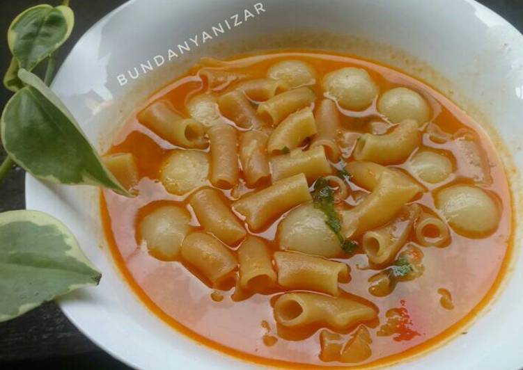 resep makanan Seblak Kuah Cilok Makaroni