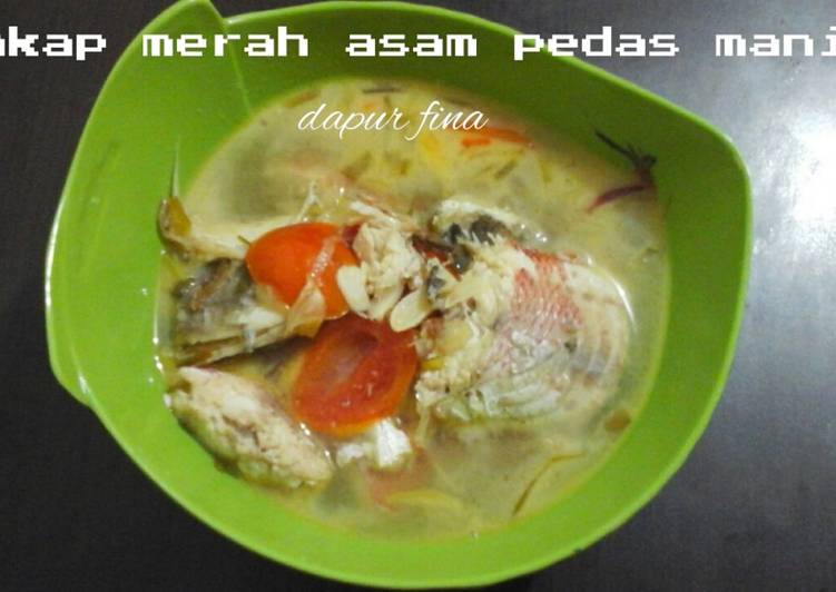 resep lengkap untuk Kakap merah asam pedas manis