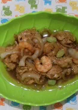 Udang tahu sutra saus tiram simpel