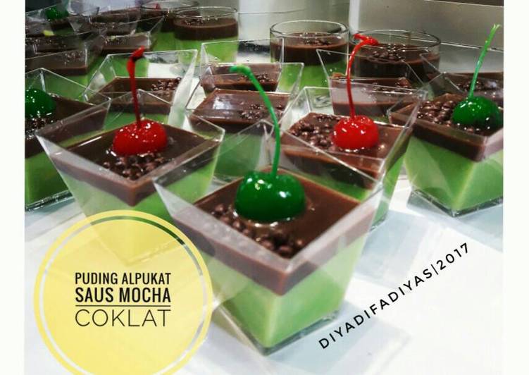 gambar untuk cara membuat Puding alpukat saus mocha coklat