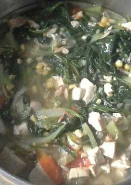 Sayur Daun Kacang Bening TAJAM (Tahu, Jagung, Labusiam, dan Ayam