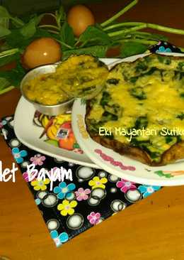 Omelet Bayam Panggang (Oven dan Teflon)