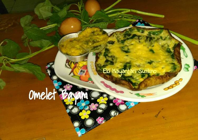 cara membuat Omelet Bayam Panggang (Oven dan Teflon)