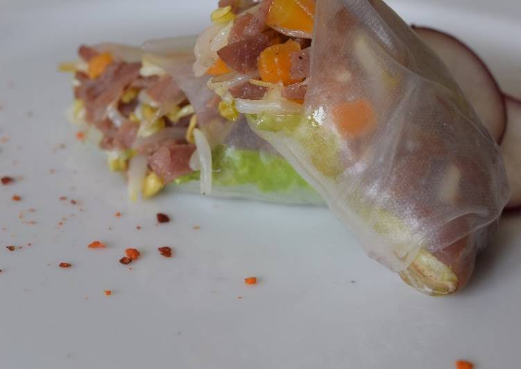 resep Smokebeef spring roll