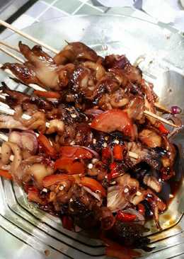 Sate jamur tiram bumbu kecap
