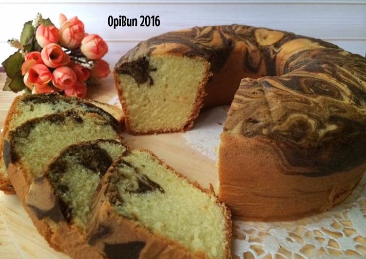 resep lengkap untuk Marmer Cake