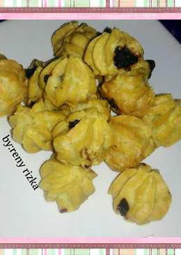 Cheesy crispy choux with filling chocolate(sus kering coklat)