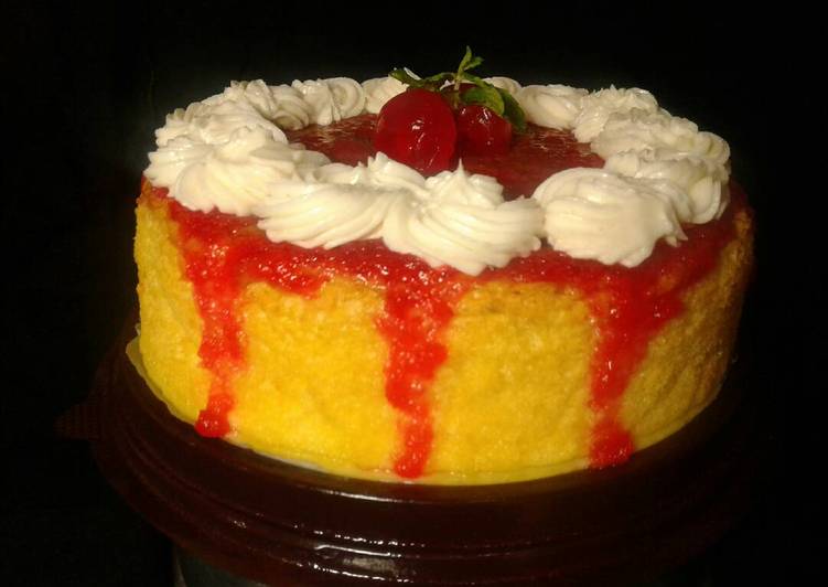 resep masakan Cheddar Cheese Cake with Strawberry Jam