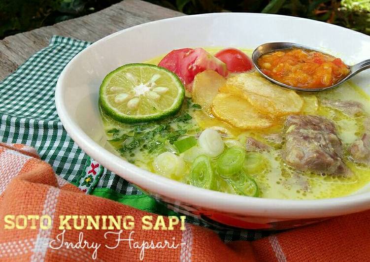 resep lengkap untuk Soto Kuning Sapi