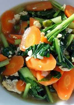 Sawi hijau wortel sautir