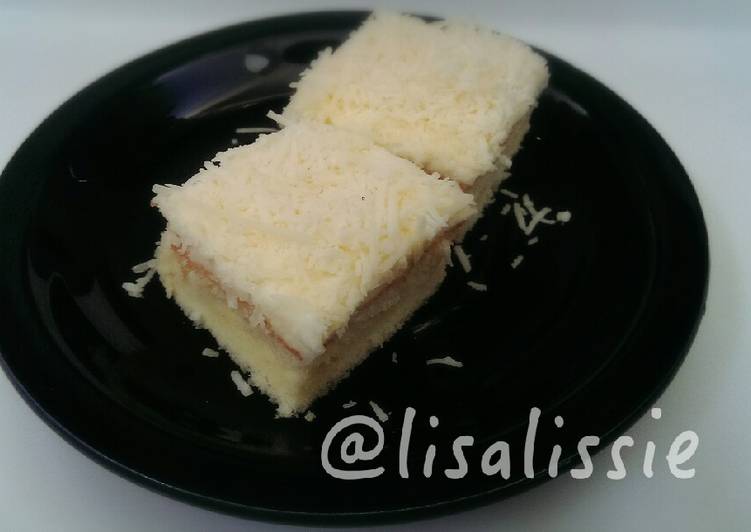 bahan dan cara membuat Cake Super Cheesy and Easy - nggak enek, anti gagal #beranibaking