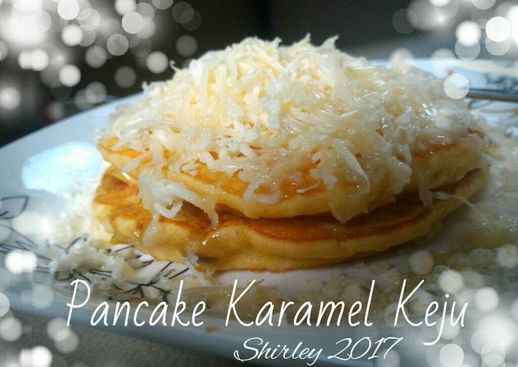 resep lengkap untuk Pancake Karamel Keju