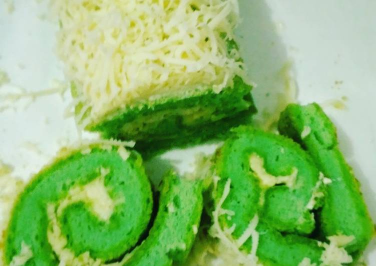 cara membuat Pandan Cheese Roll Cake #keto