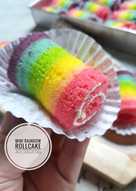 Mini rainbow rollcake