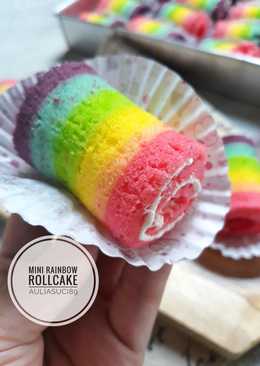Mini rainbow rollcake