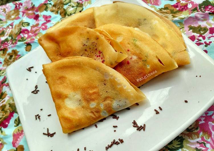 resep lengkap untuk Crepes/ leker