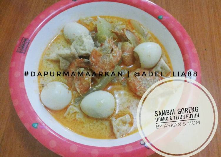 resep makanan Sambal Goreng Basah Udang & Telur Puyuh