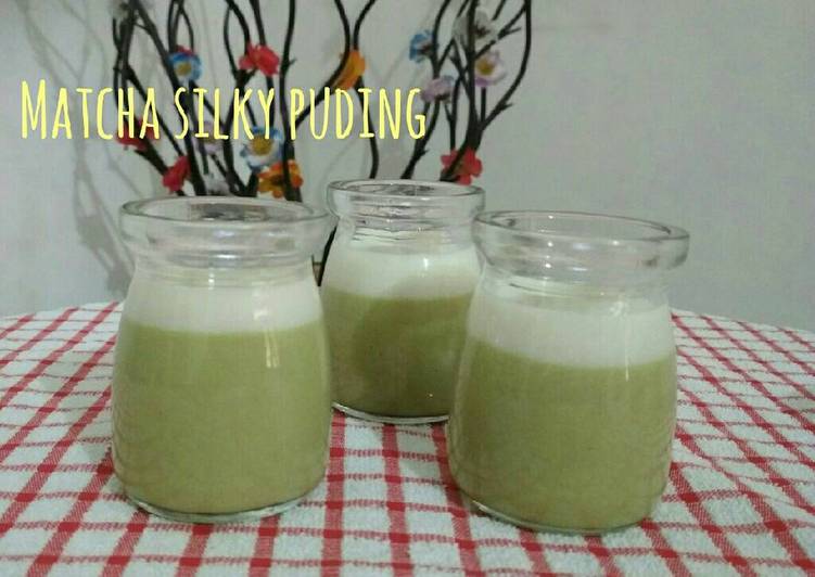 resep makanan Matcha Silky Puding