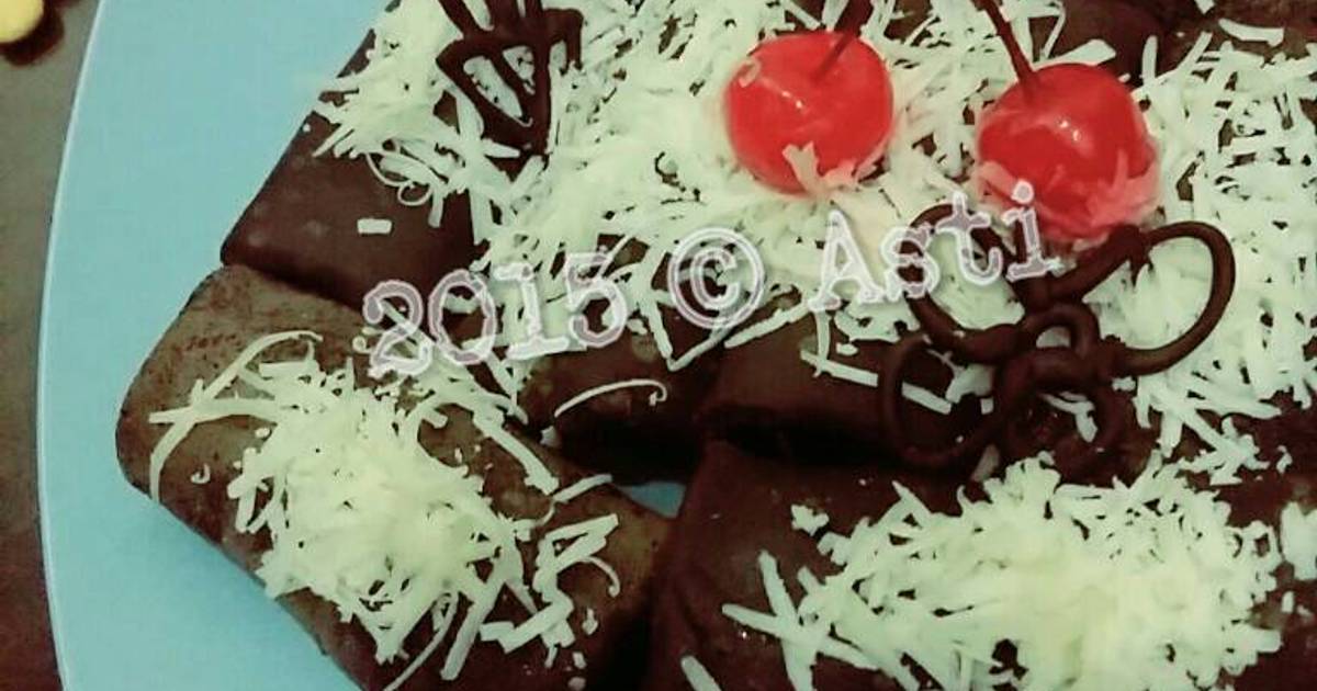Resep Dadar gulung isi pisang coklat Resep Dadar gulung isi pisang coklat