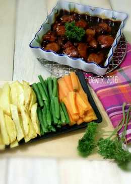 Chicken steak dengan sayuran