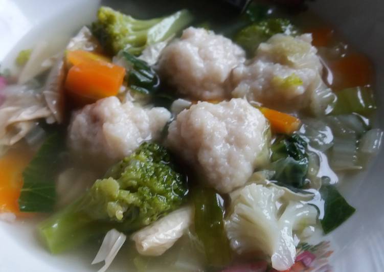 Resep Sop bakso kakap kembang tahu mpasi 1+ - nancy