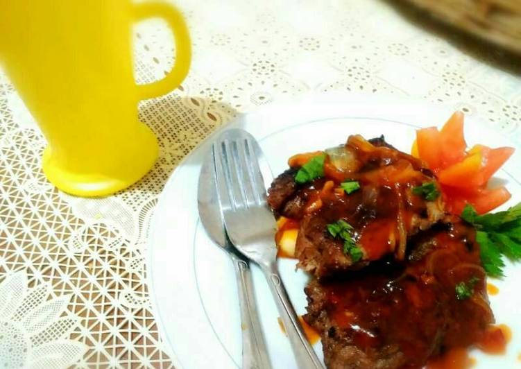 gambar untuk resep Steak sapi saus barbeque