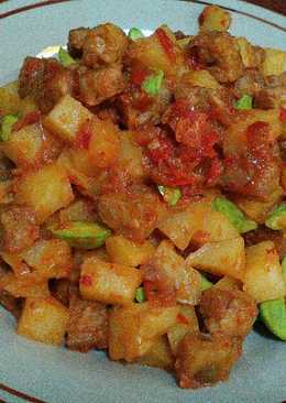 Balado kentang Pete dan tempe