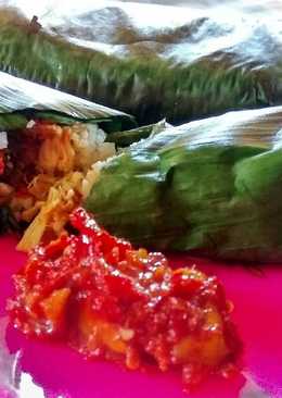 Nasi Bakar Ayam Suwir Teri