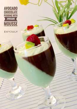 Avocado Chocolate Pudding with avocado mousse