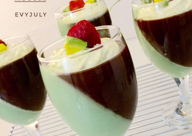 resep Avocado Chocolate Pudding with avocado mousse