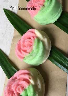 Bolu kukus mawar rainbow